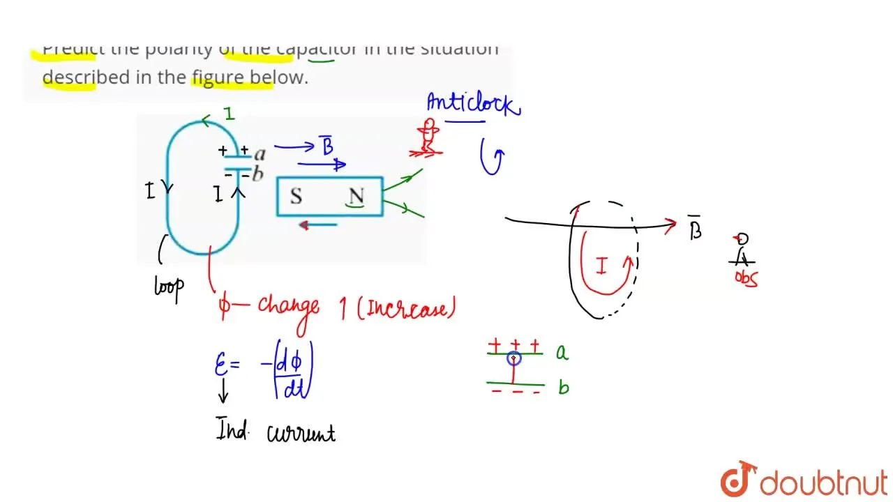 Predict the polarity of the capacitor in the situation described in th