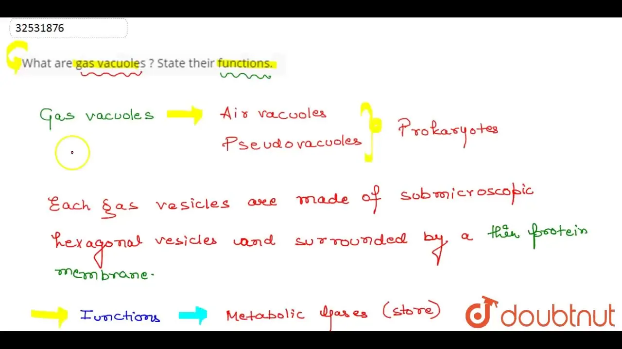 What are gas vacuoles ? State their functions.