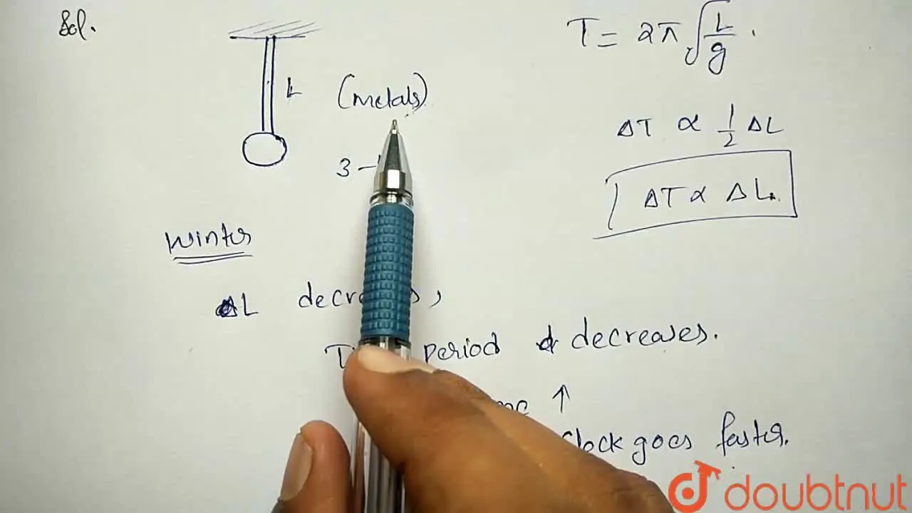 Pendulum clocks generally go fast in winter and slow in summer.Why