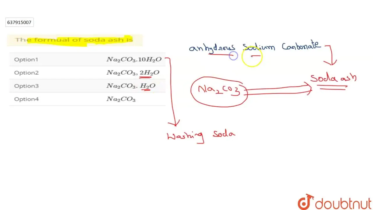 [Telugu] The formual of soda ash is
