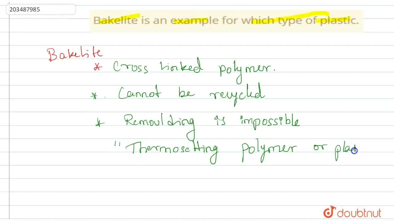 [Kannada] Bakelite is an example for which type of plastic.