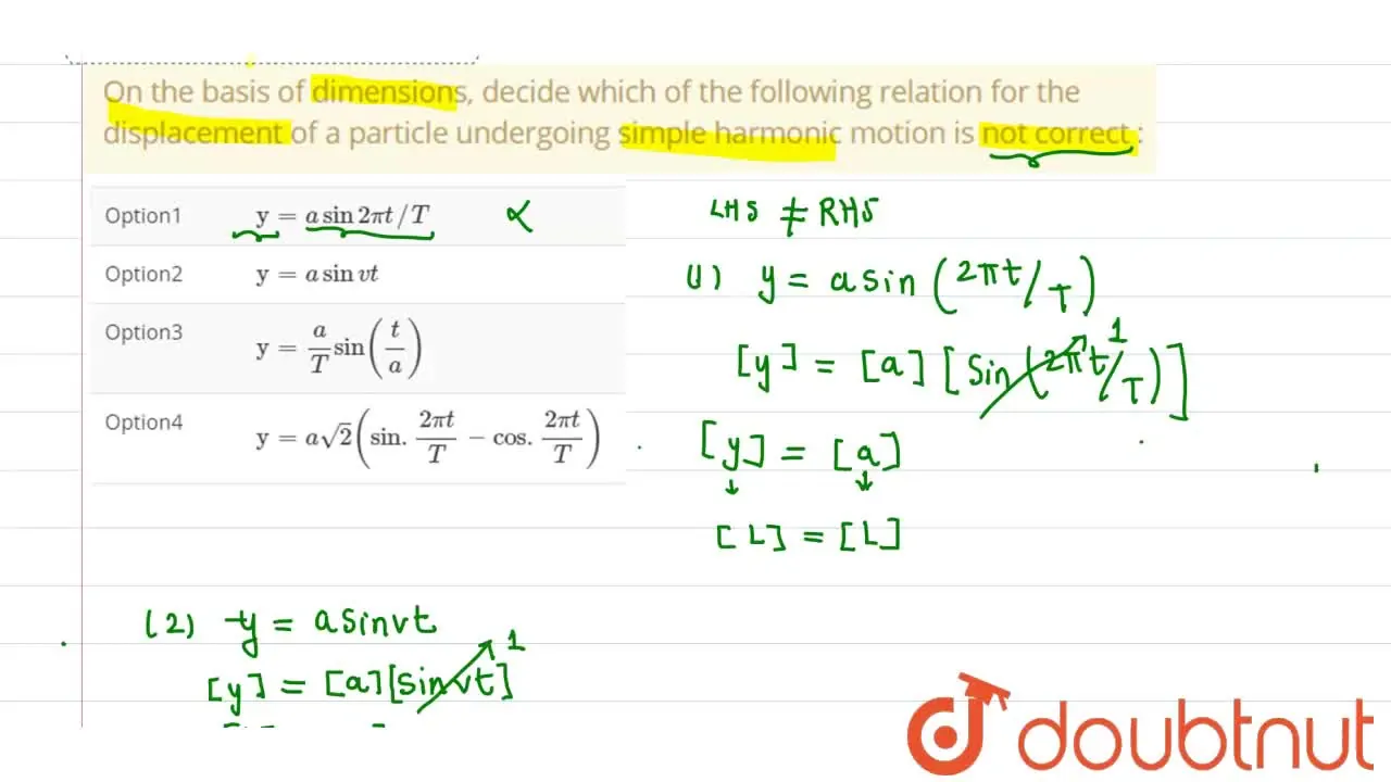 On the basis of dimensions, decide which of the following relation for