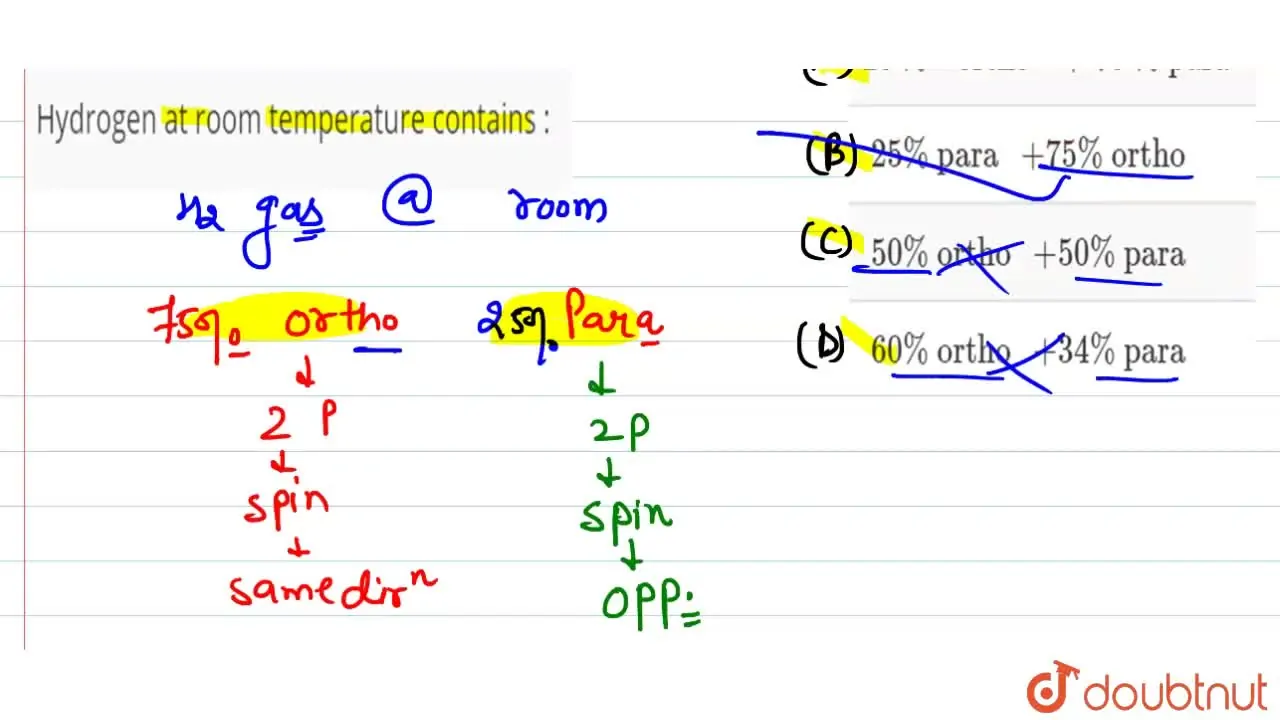 Hydrogen at room temperature contains