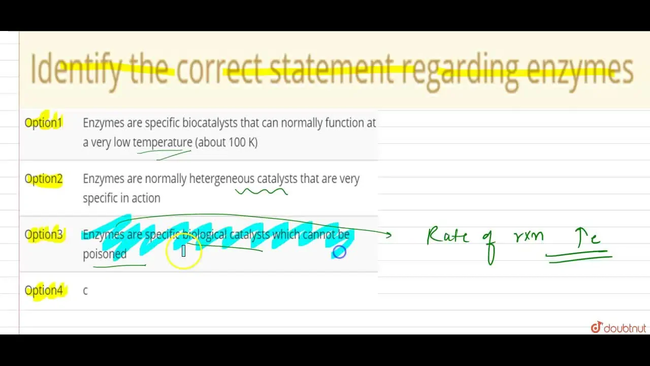 Enzymes are specific biological catalysts that can not be poisoned