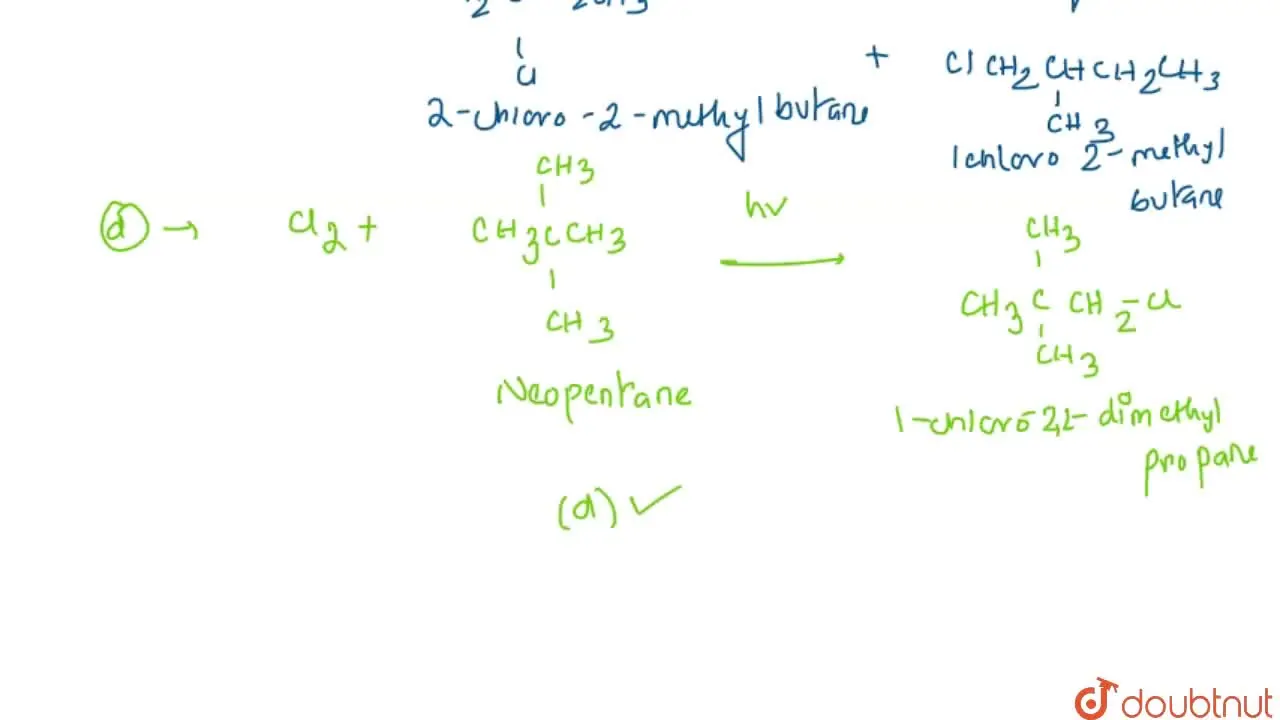 [Bengali] On mixing an alkane with chlorine and irradiating with ultra