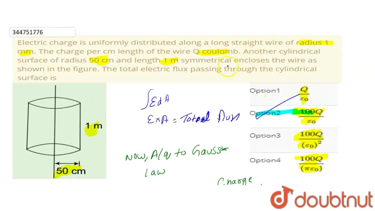 Electric charge is uniformly distributed along a long straight wire of