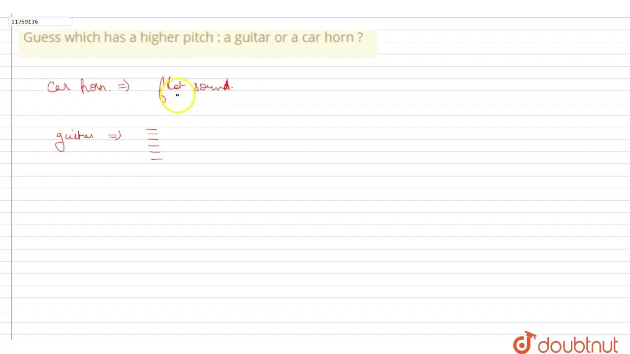 Guess which has a higher pitch a guitar or a car horn