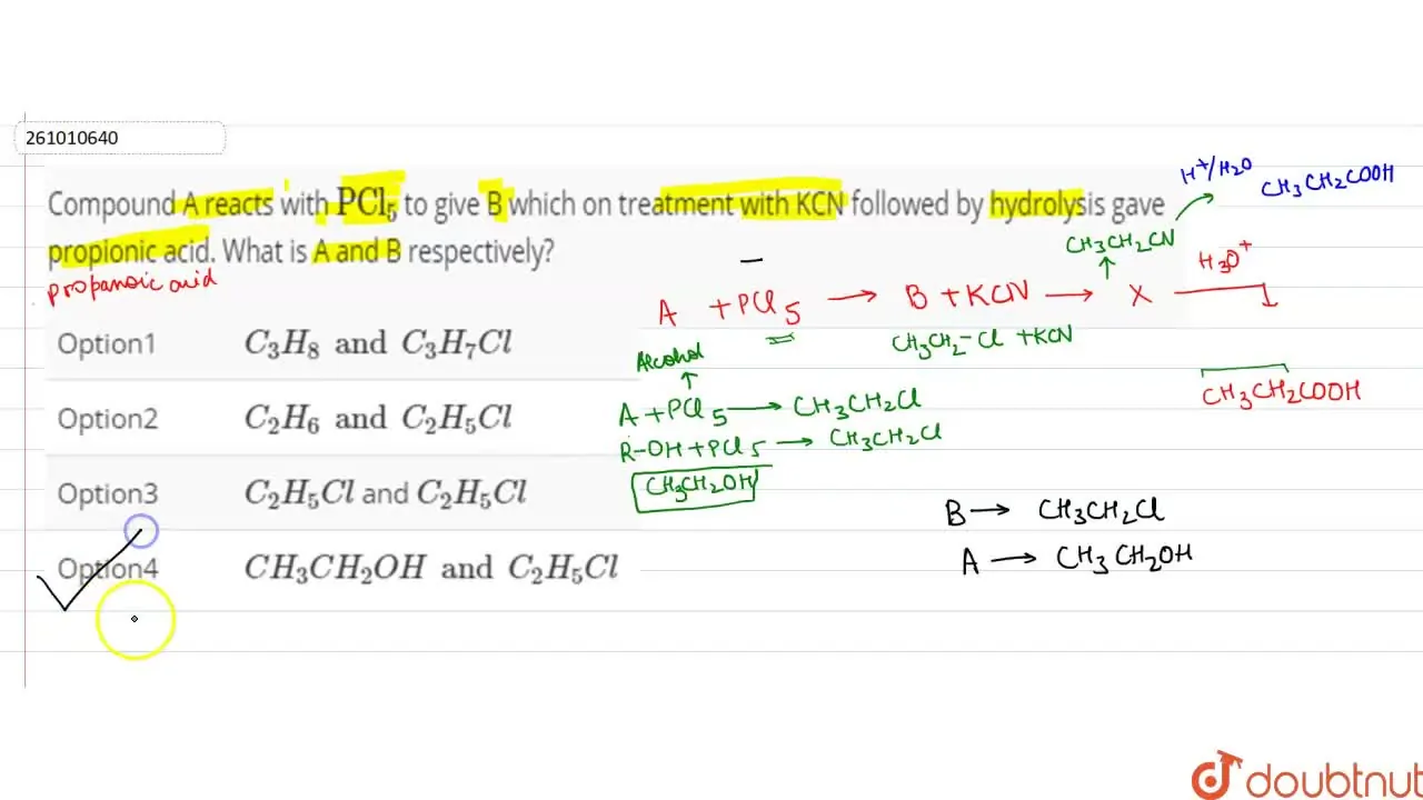 Compound A reacts with 