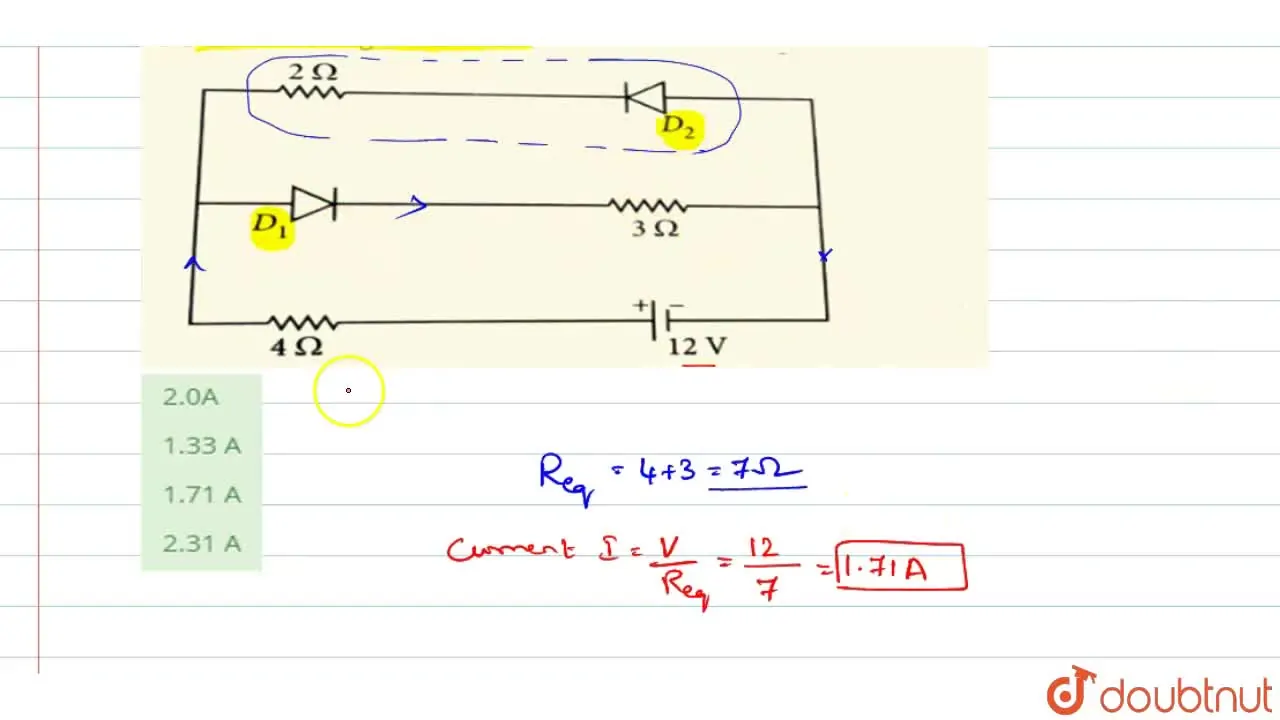 The circuit has two oppositely connected ideal diodes in parallel. Wha