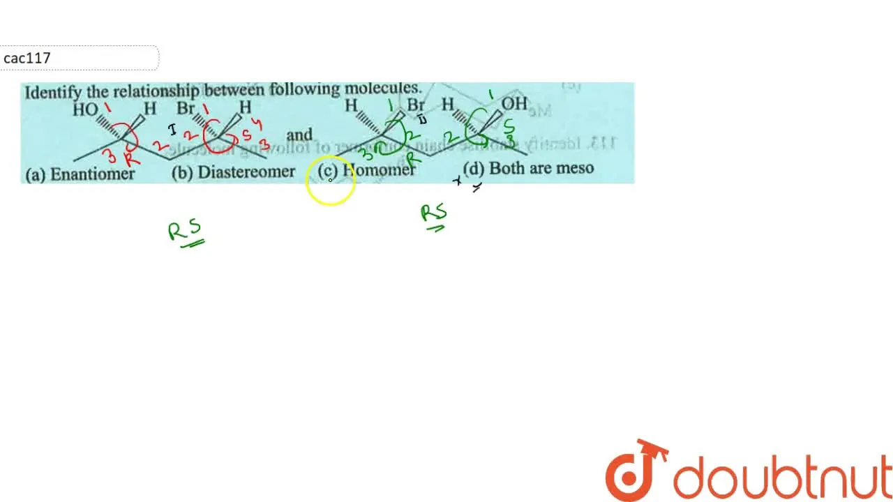 Identify The Relationship Between Following Molecules