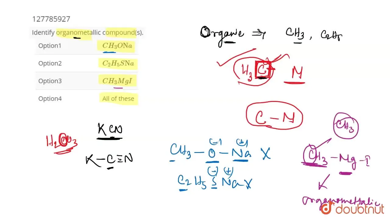 Identify organometallic compound(s).