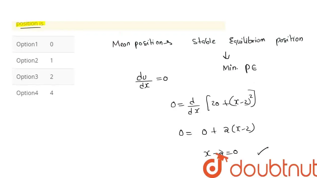 [Telugu] The potential energy of a particle oscillating on xaxis is g