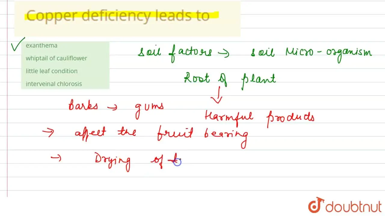 Copper deficiency leads to