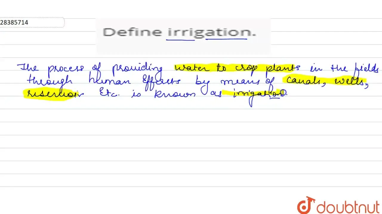 Define irrigation.