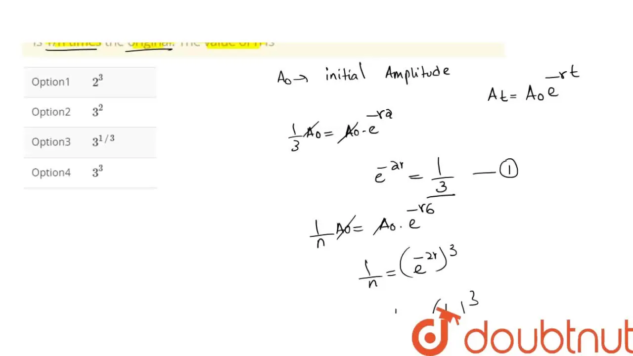 [Telugu] The amplitude of damped oscillator 1/3 in 2 s. Its am