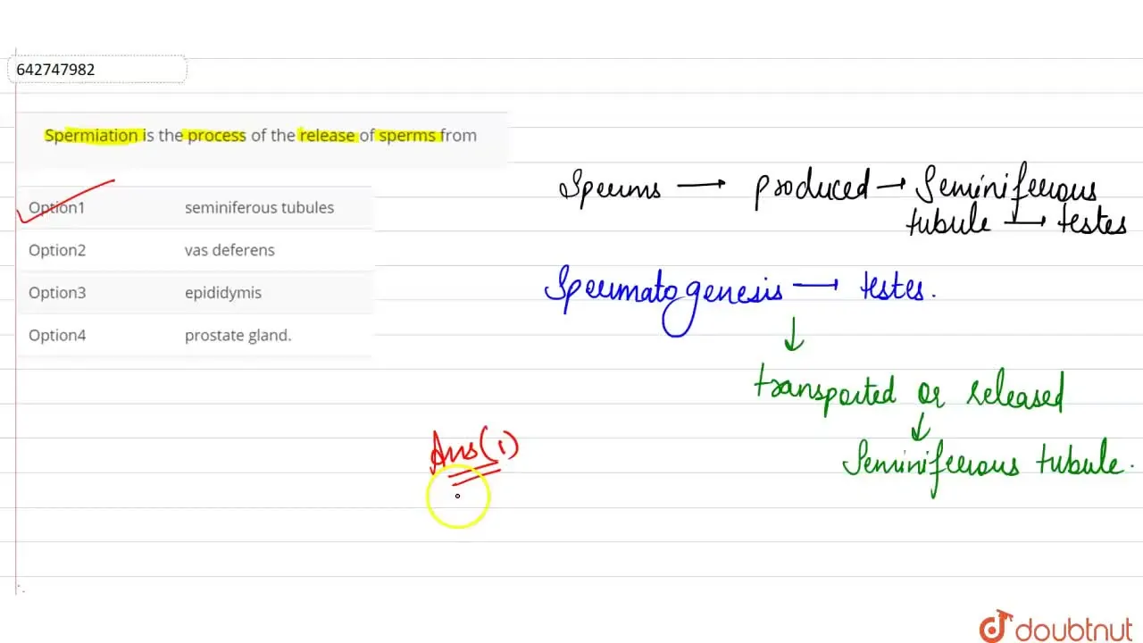 Spermiation is the process of the release of sperms from