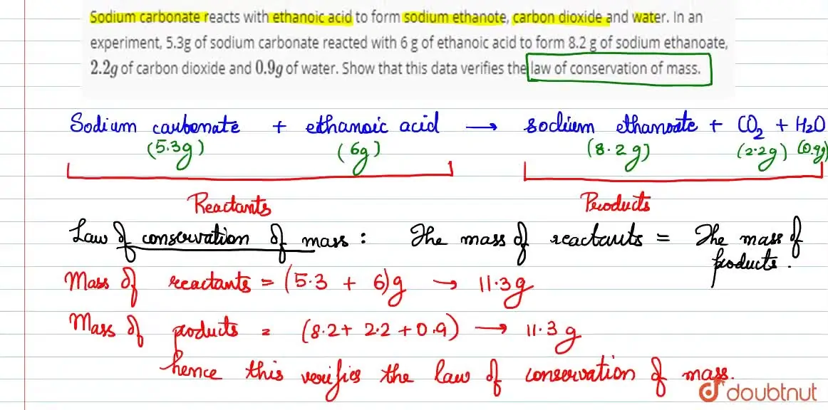 Sodium Carbonate Reacts With Ethanoic Acid To Form Sodium Ethanote Ca 5204