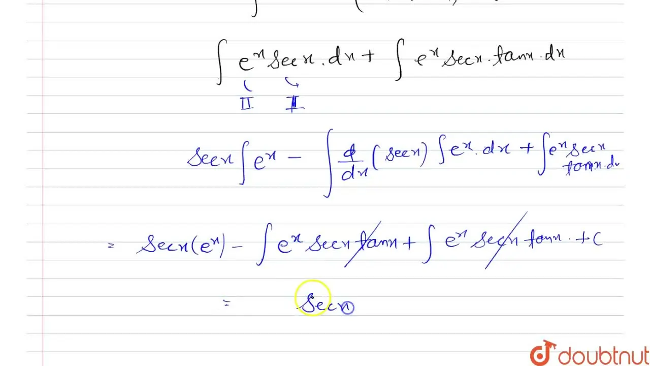 Evaluate: inte^xsecx\ (1+tanx)\ dx