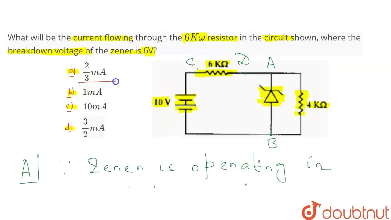 [Bengali] What will be the current flowing through the 6 KΩ resistor i