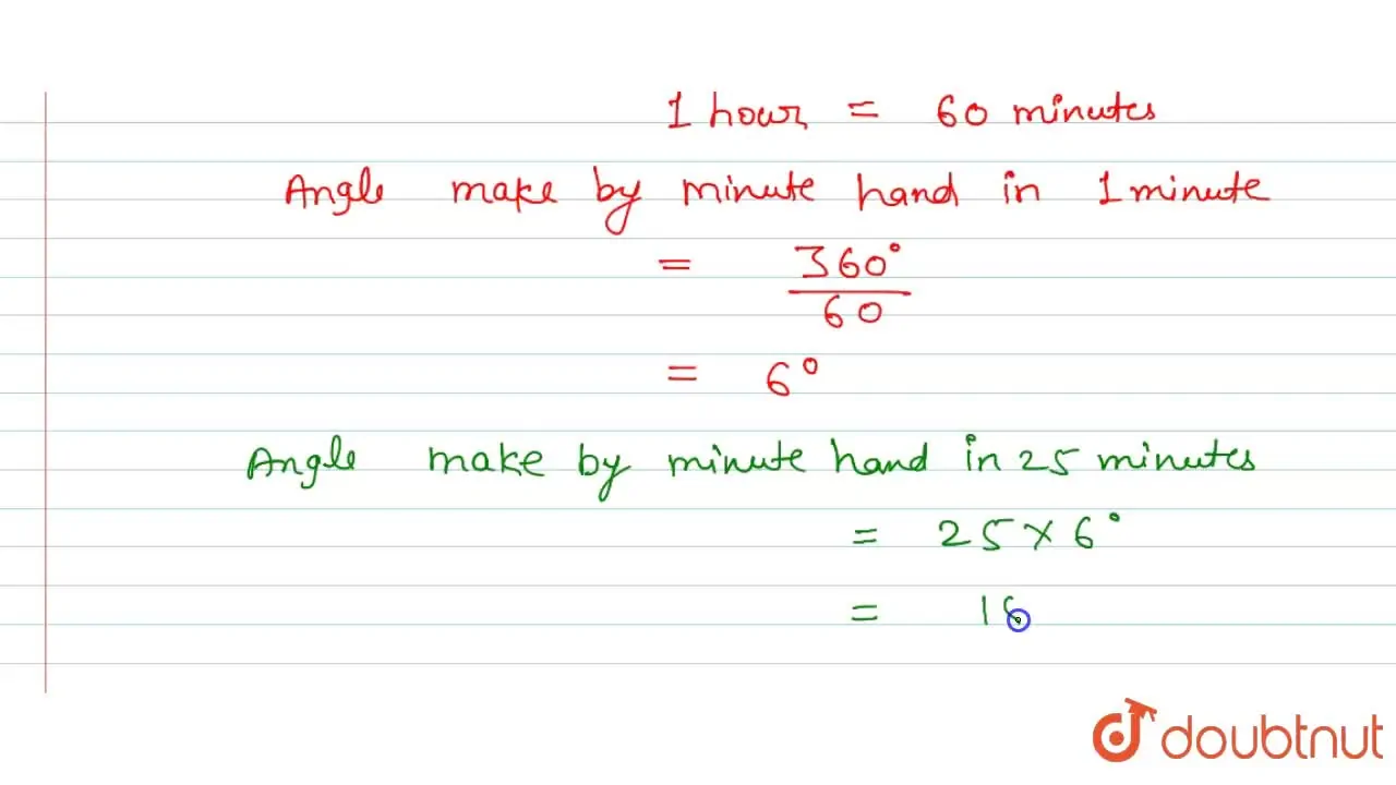 Through what angle, in degrees, does the minute hand of a clock rotate