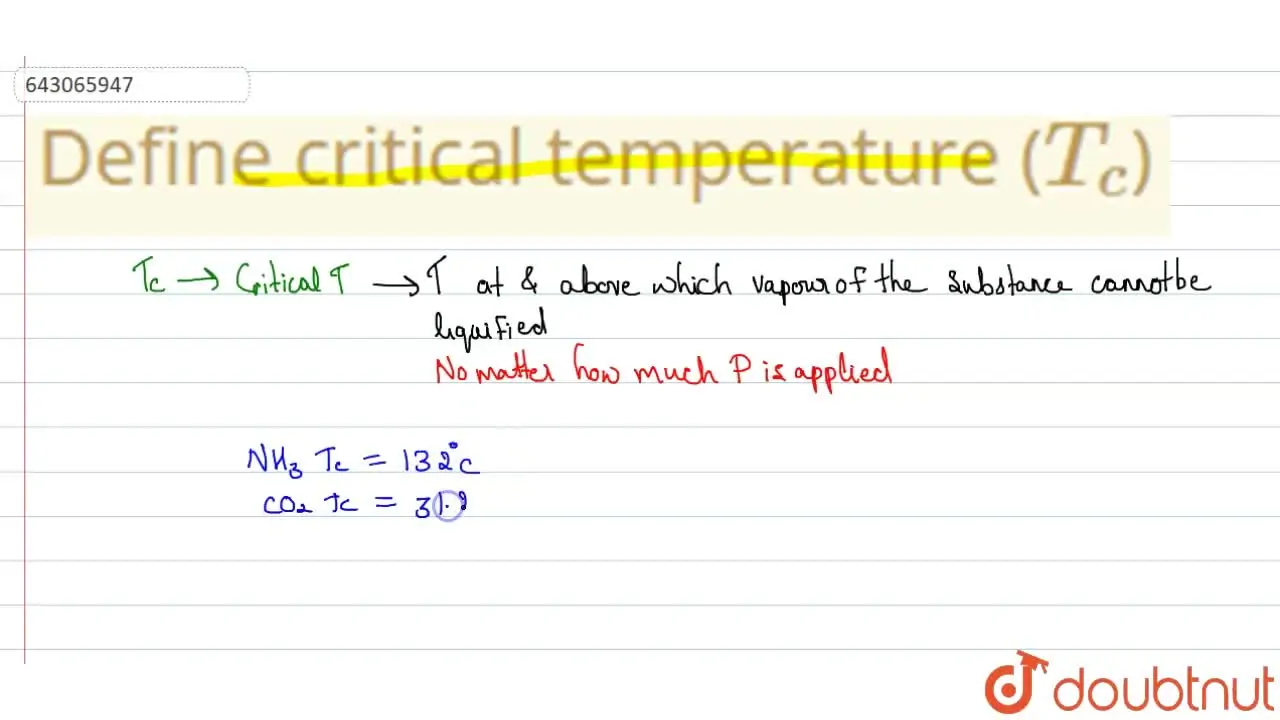 [Malayalam] Define critical temperature (Tc)