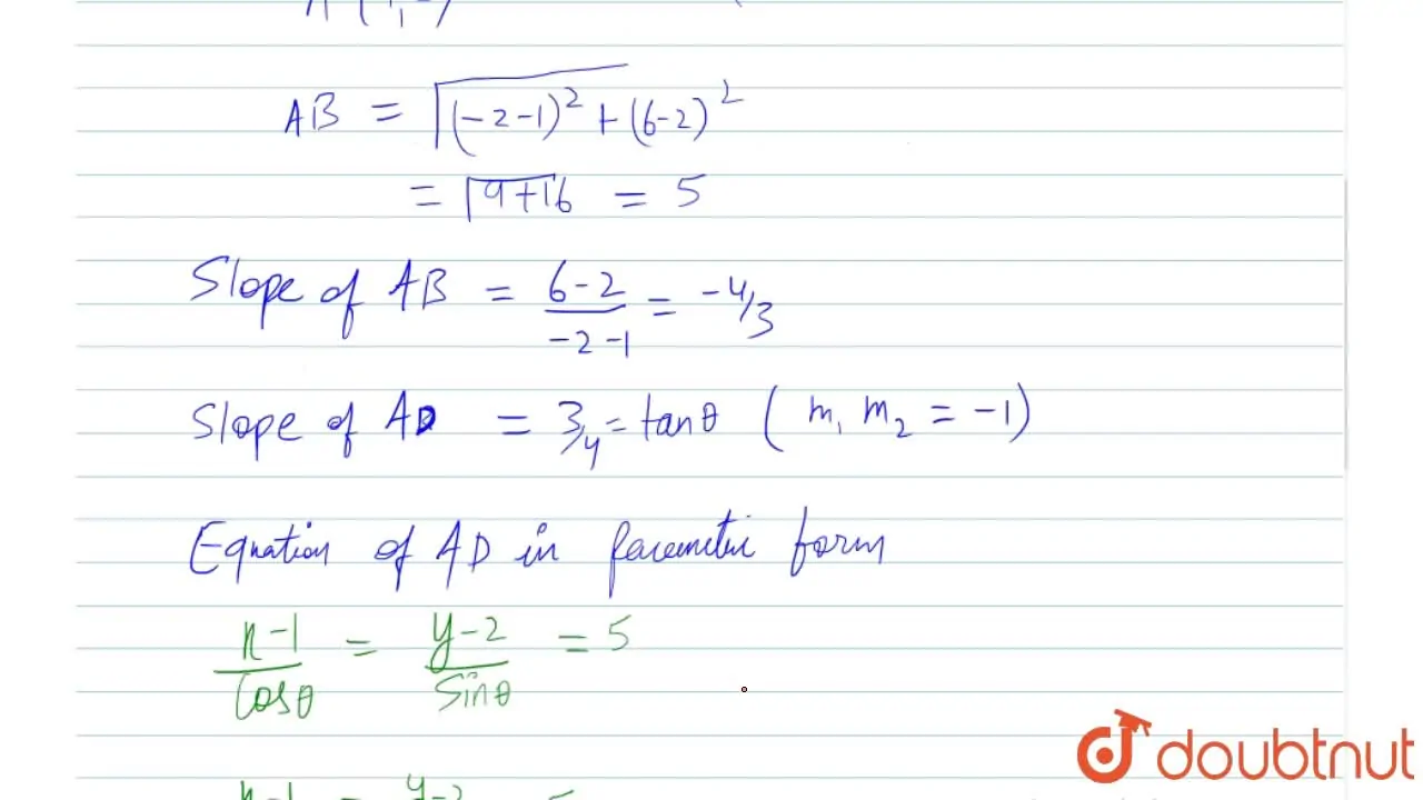 Two adjacent vertices of a square are (1, 2) and (-2,6) Find the other