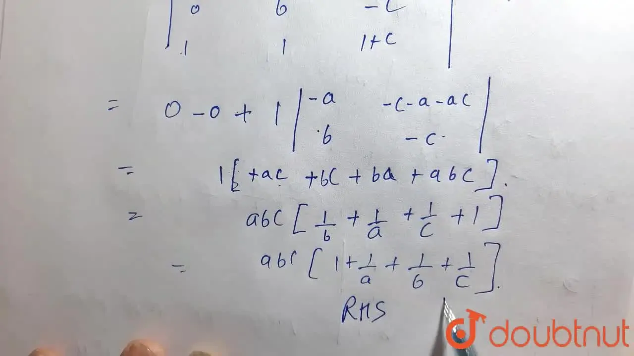 Prove That: Determinant \begin{vmatrix} 1+ A & 1 & 1 \\ 1 & 1+b