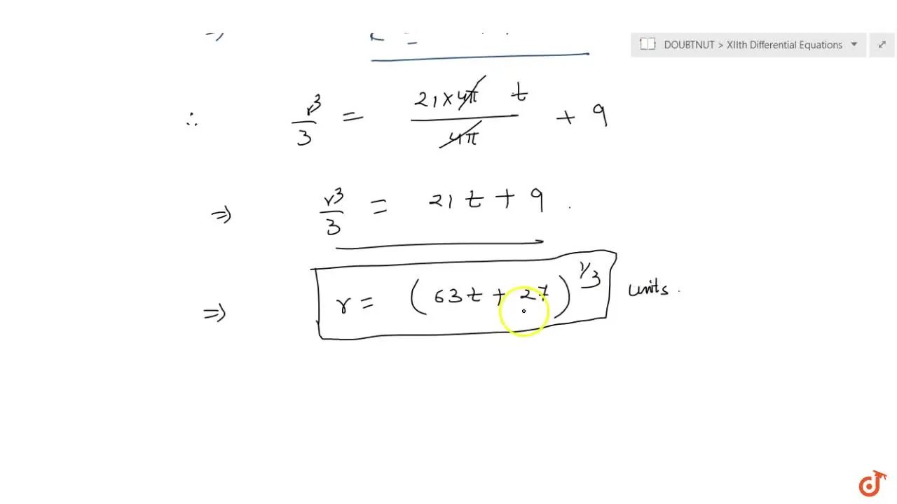 The volume of spherical balloon being inflated changes at a constant