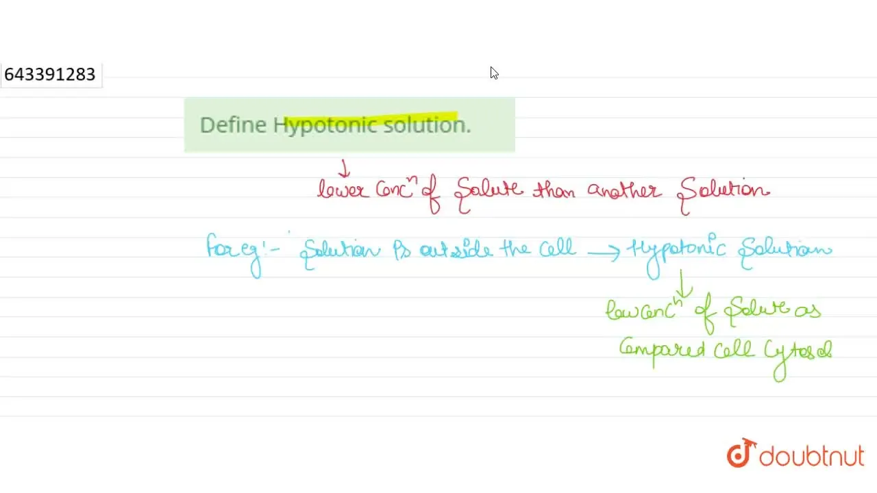 Define Hypotonic Solution