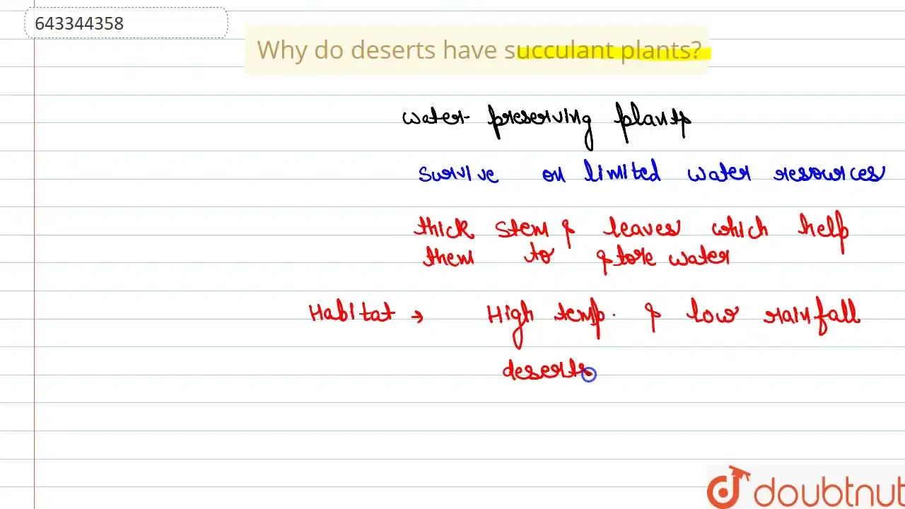 Why do deserts have succulant plants?