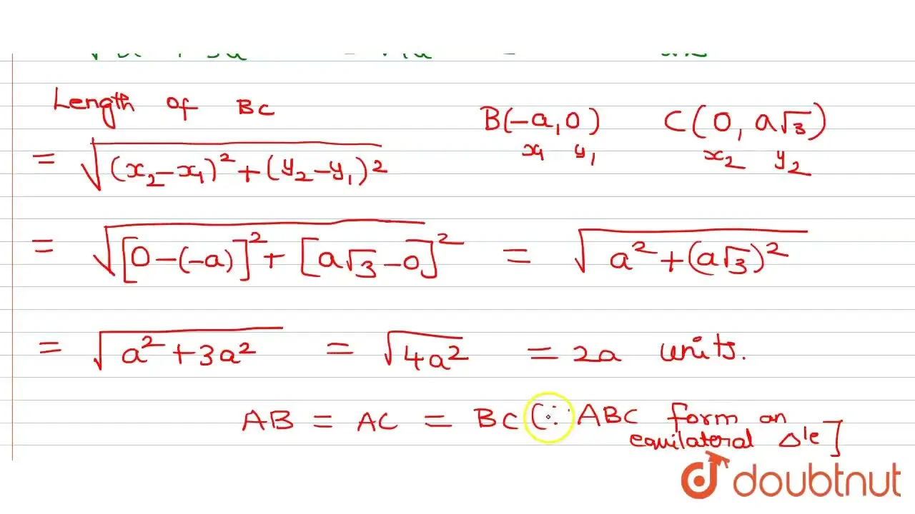 [Tamil] Show that the following points form an equilateral triangle A(