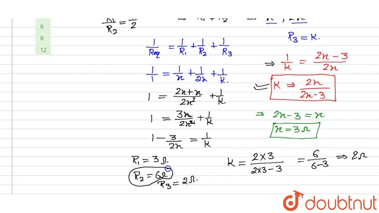 Three unequal resistor in parallel are equivalent to a resistance 1 oh