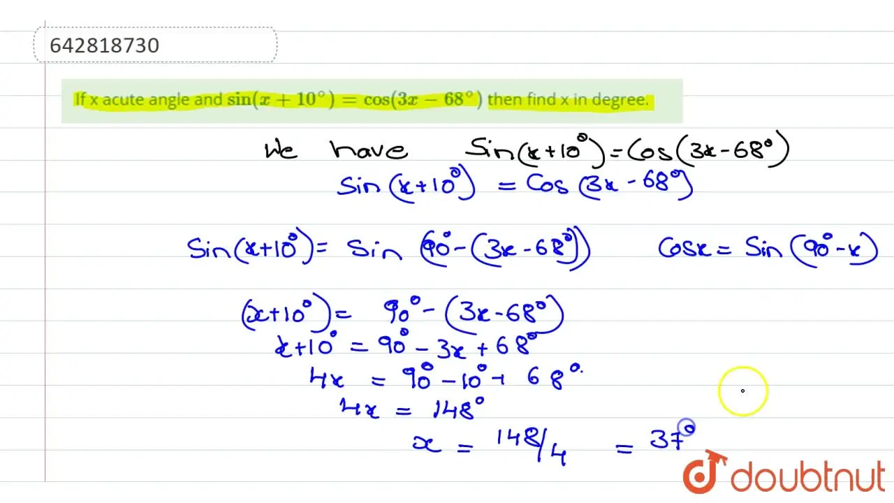 Telugu If X Acute Angle And Sin x 10 Cos 3x 68 Then telugu-if-x-acute-angle-and-sin-x-10-cos-3x-68-then