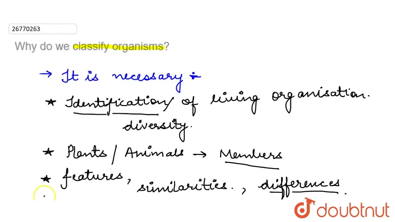 Why do we classify organisms?