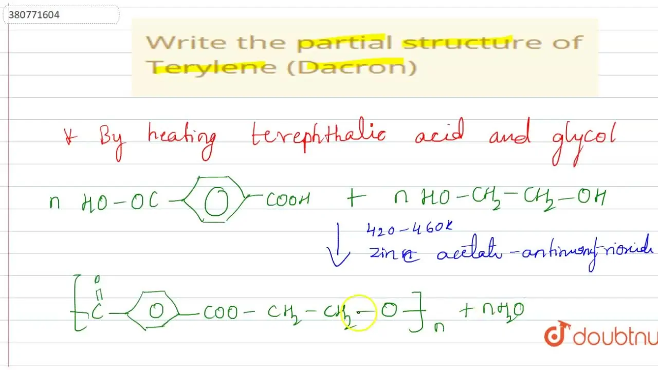 Kannada] Write the partial structure of Terylene (Dacron)