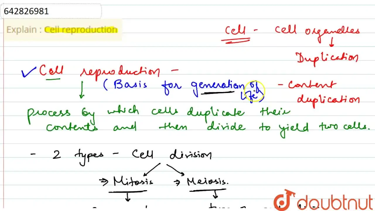 [gujrati Solution] Explain : Cell Reproduction