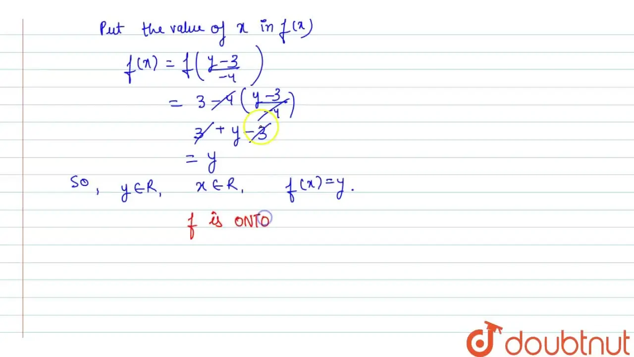 Show that the function f:RtoR:f(x)=3-4x is one-one onto and hence bije