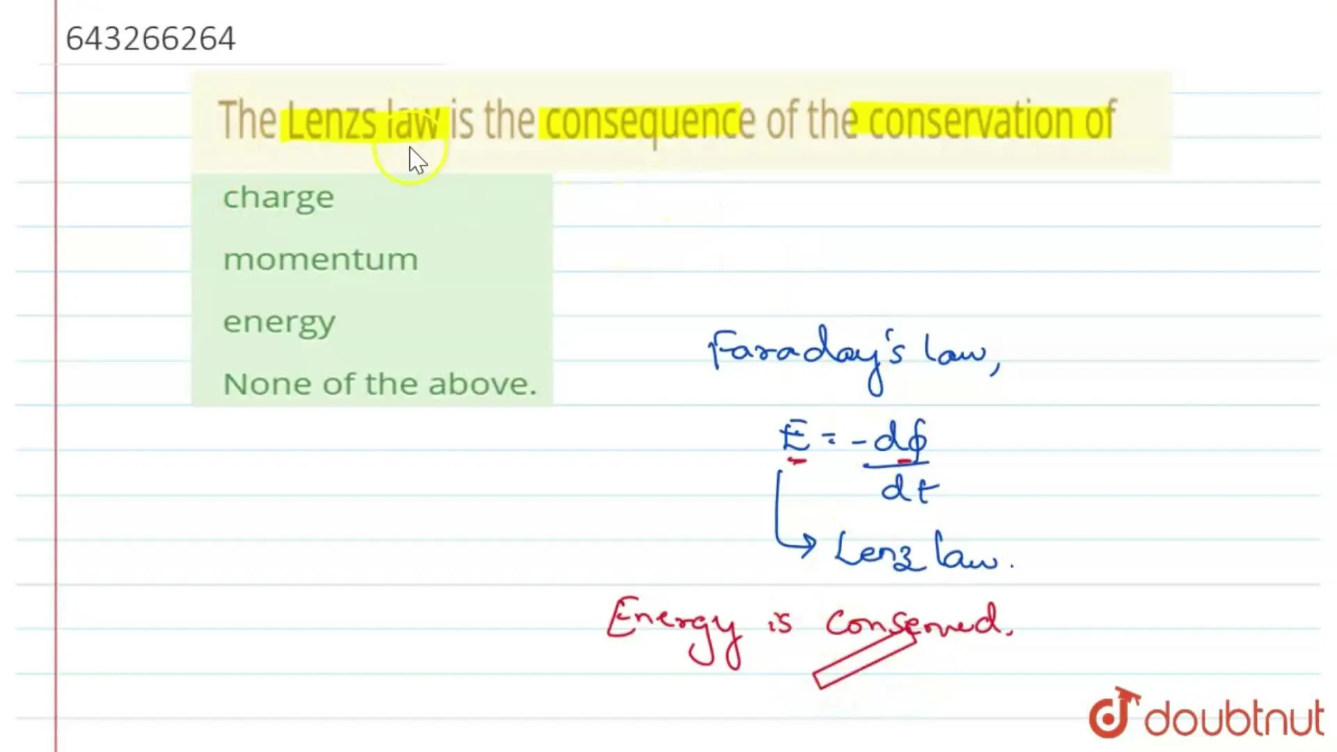 [Kannada] The Lenzs law is the consequence of the conservation of