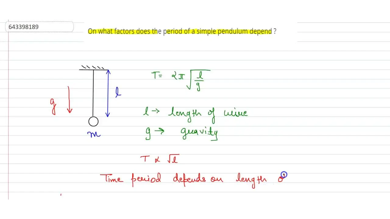 On what factors does the period of a simple pendulum depend