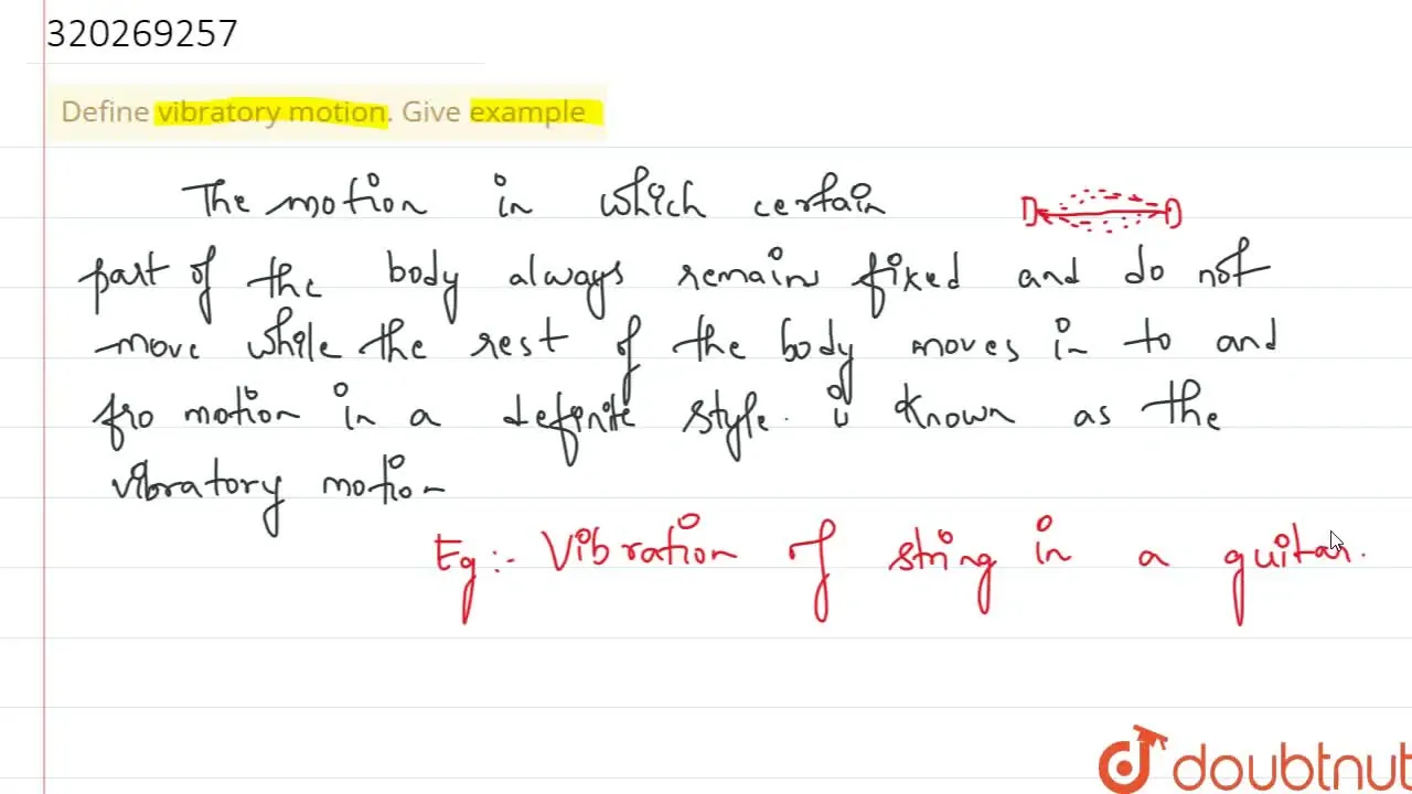 [Tamil] Define vibratory motion. Give example