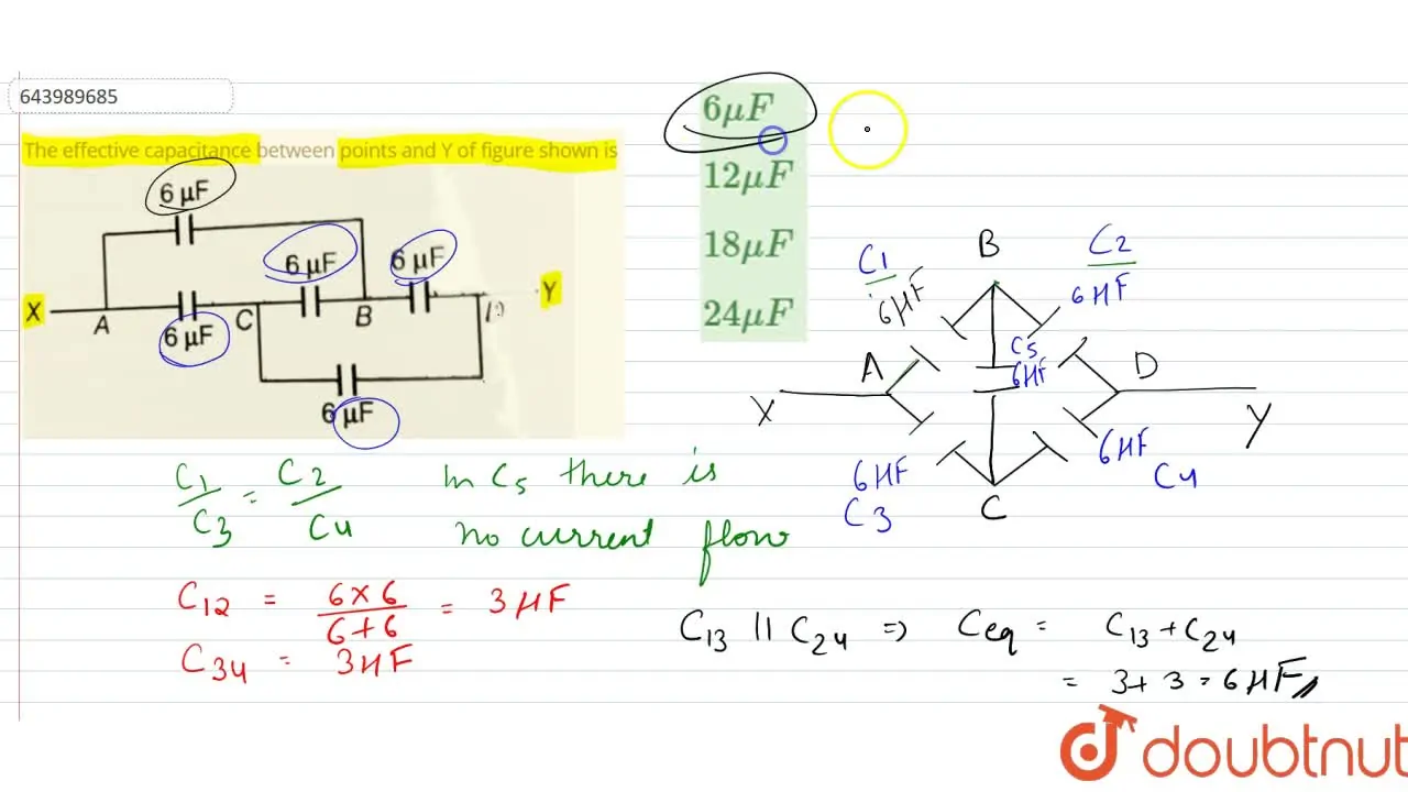 The Effective Capacitance Between Points And Y Of Figure Shown Is