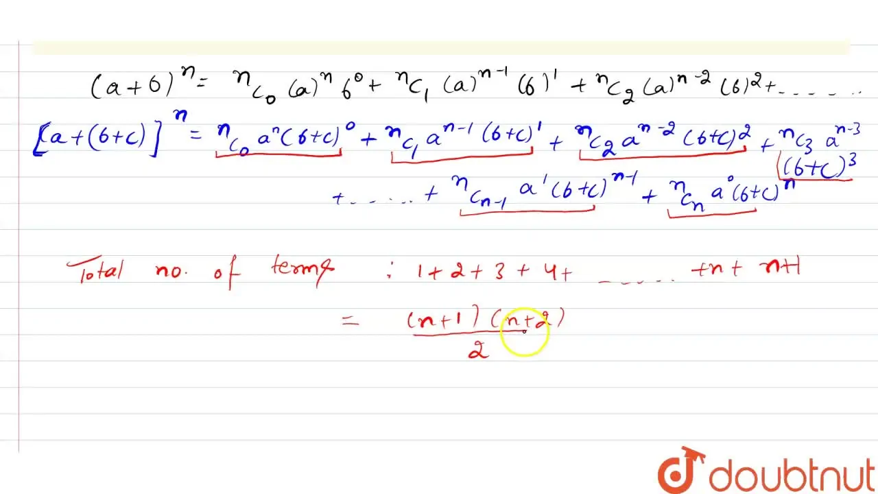 The number of terms in the expansion of (a+b+c)^n , where n in Ndot