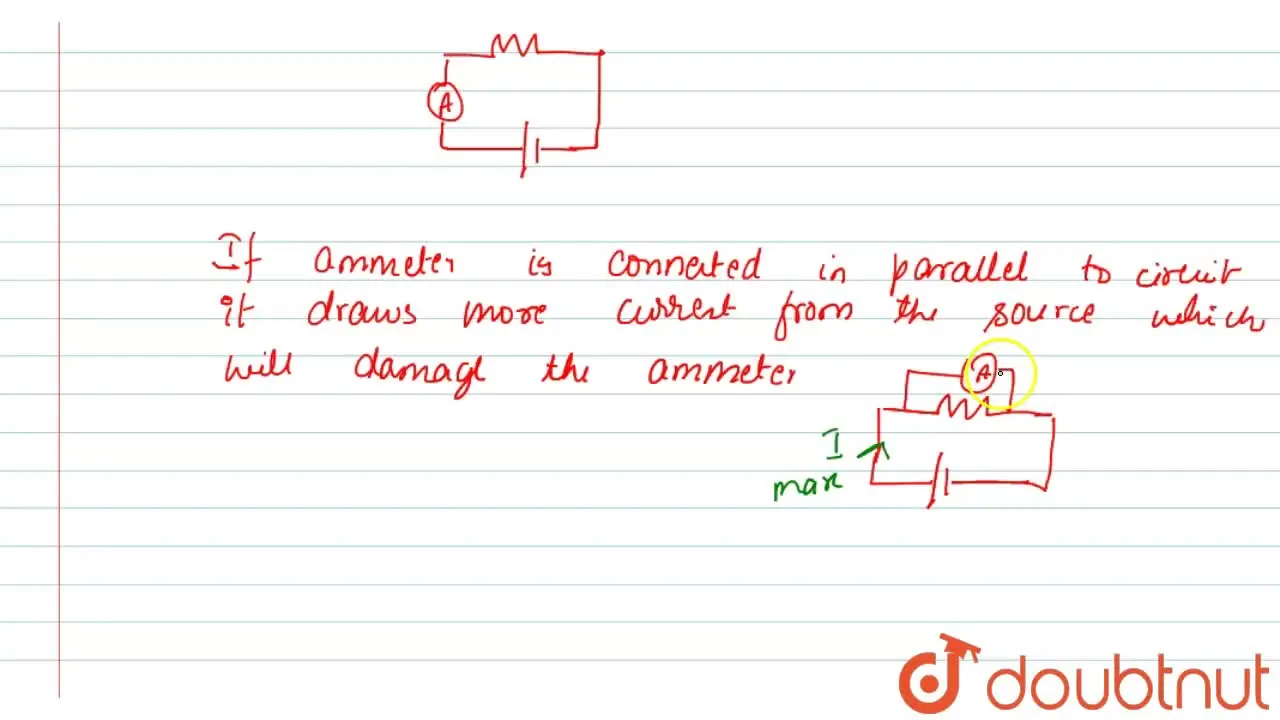 [Kannada] Why is an ammeter always connected in series in a circuit? W