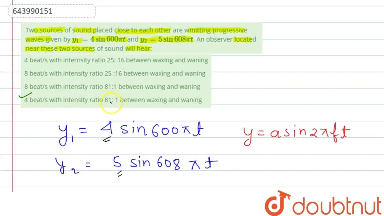8 beat/s with intensity ratio 811 between waxing and waning