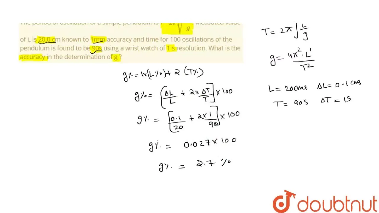 [Telugu] The period of oscillation of a simple pendulum is T =2pisqrt(