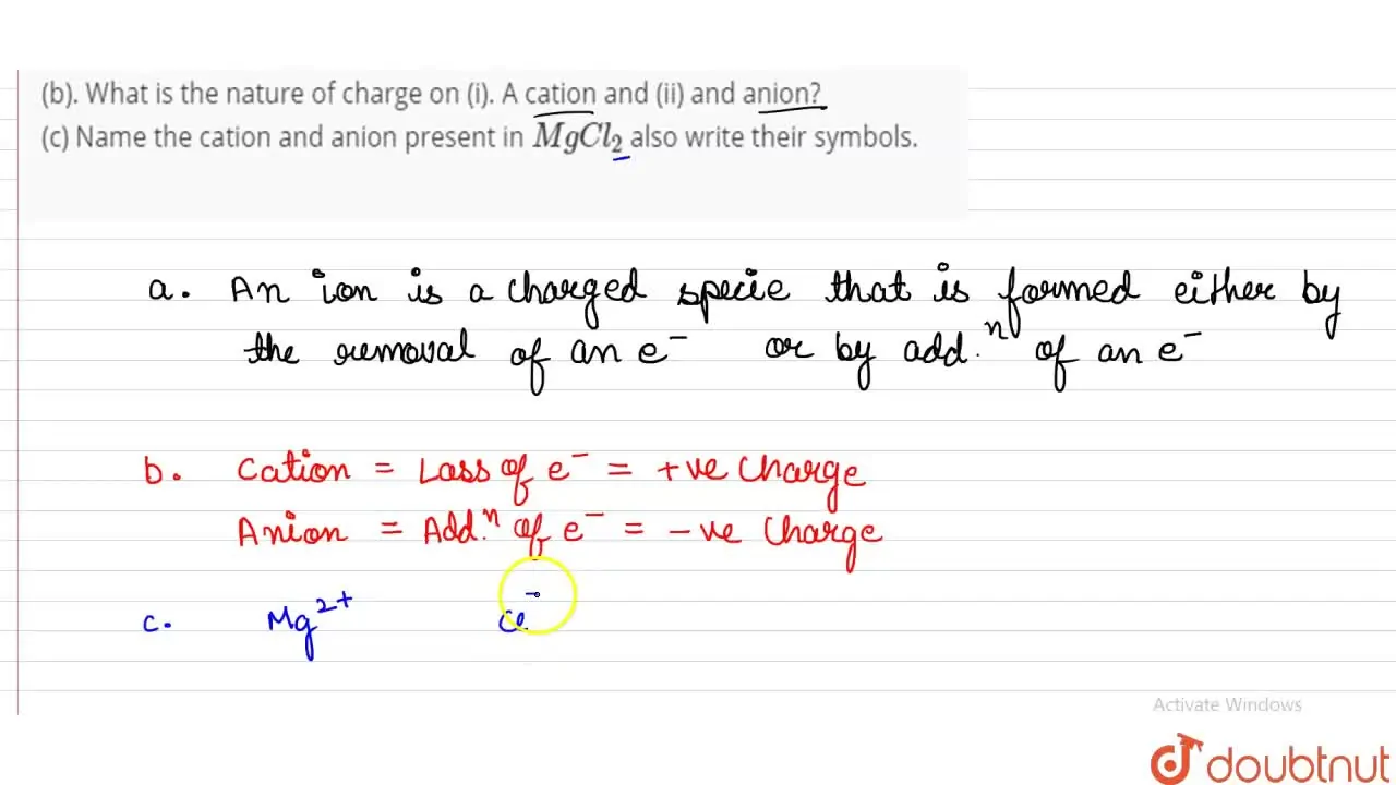 a). What is an ion? Explain with examples (b). What iis the nature