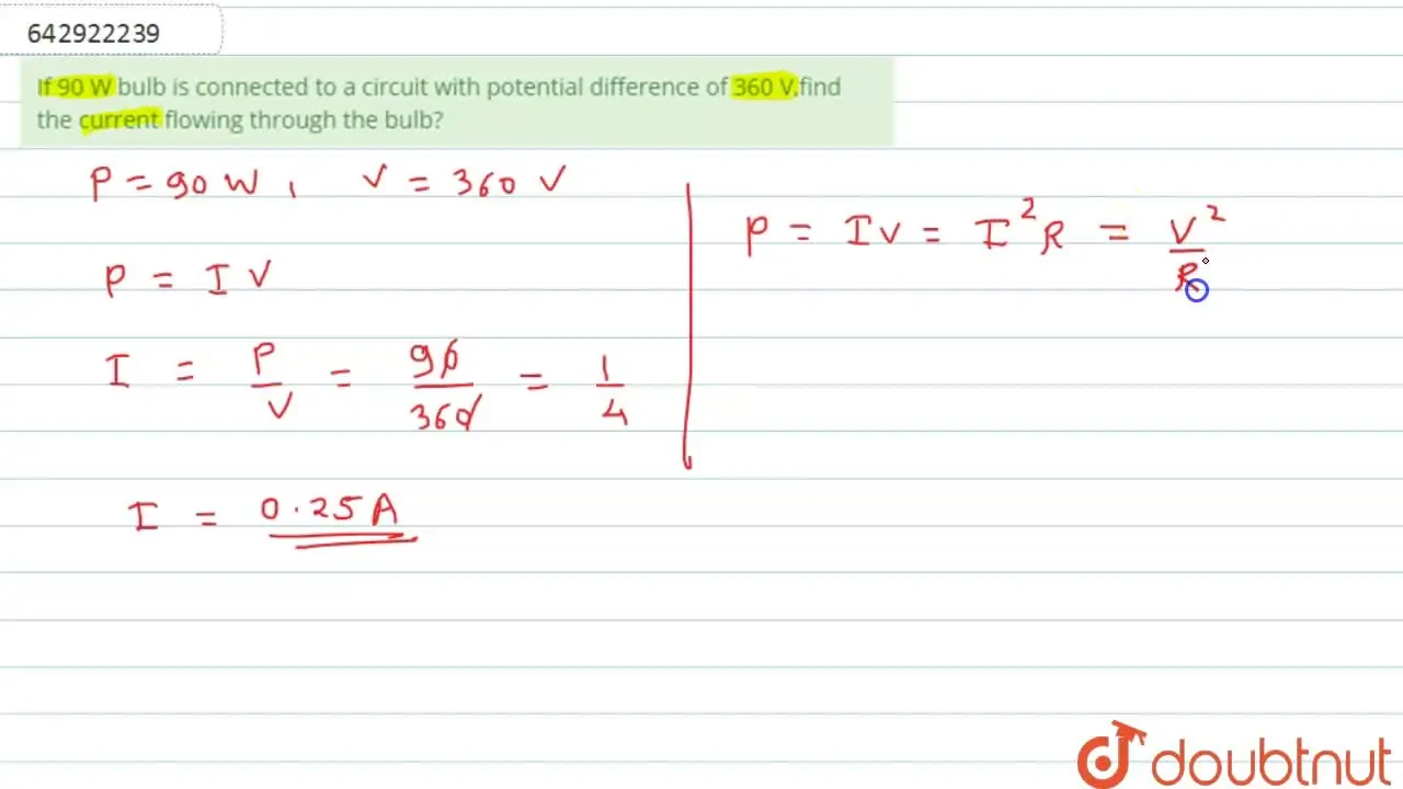 [Marathi] If 90 W bulb is connected to a circuit with potential differ
