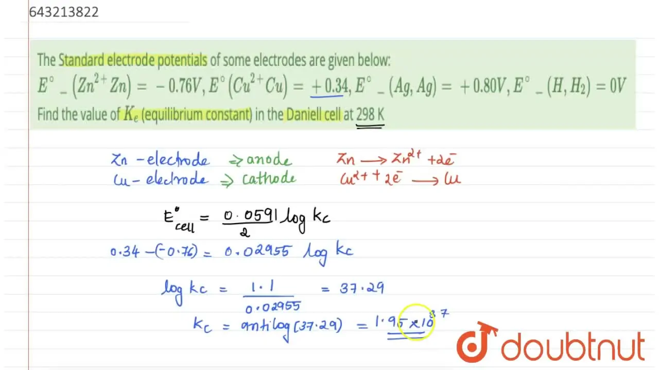 [Malayalam] The Standard electrode potentials of some electrodes are g