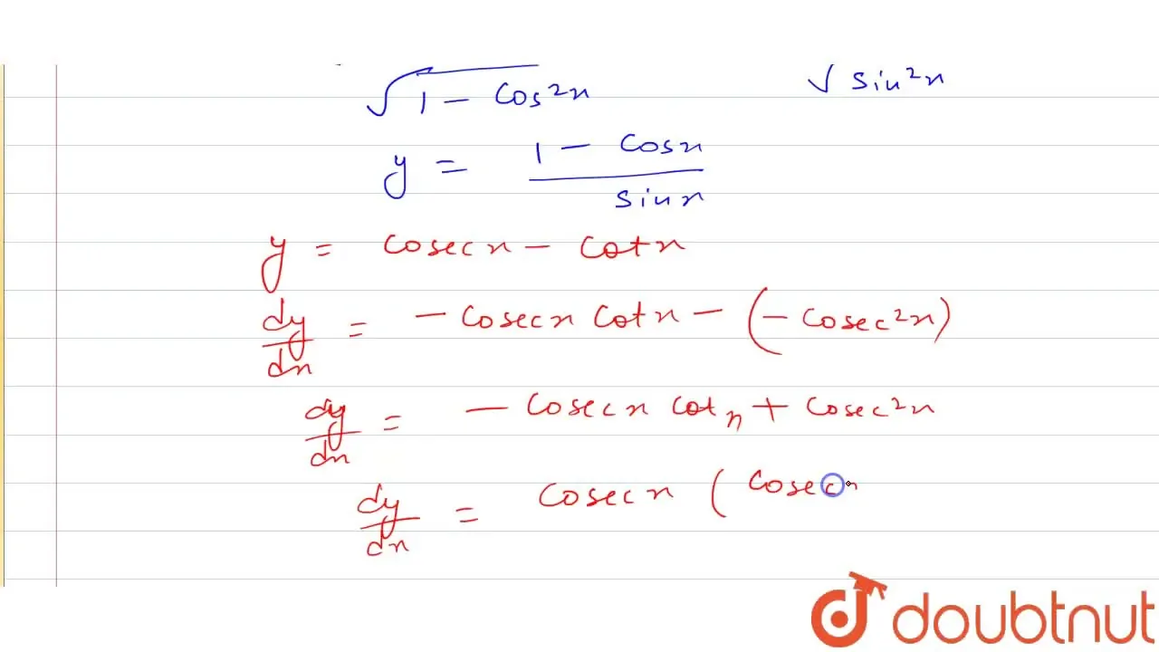 If y =sqrt(1cosx)/(1+ cos x) find (dy)/(dx)