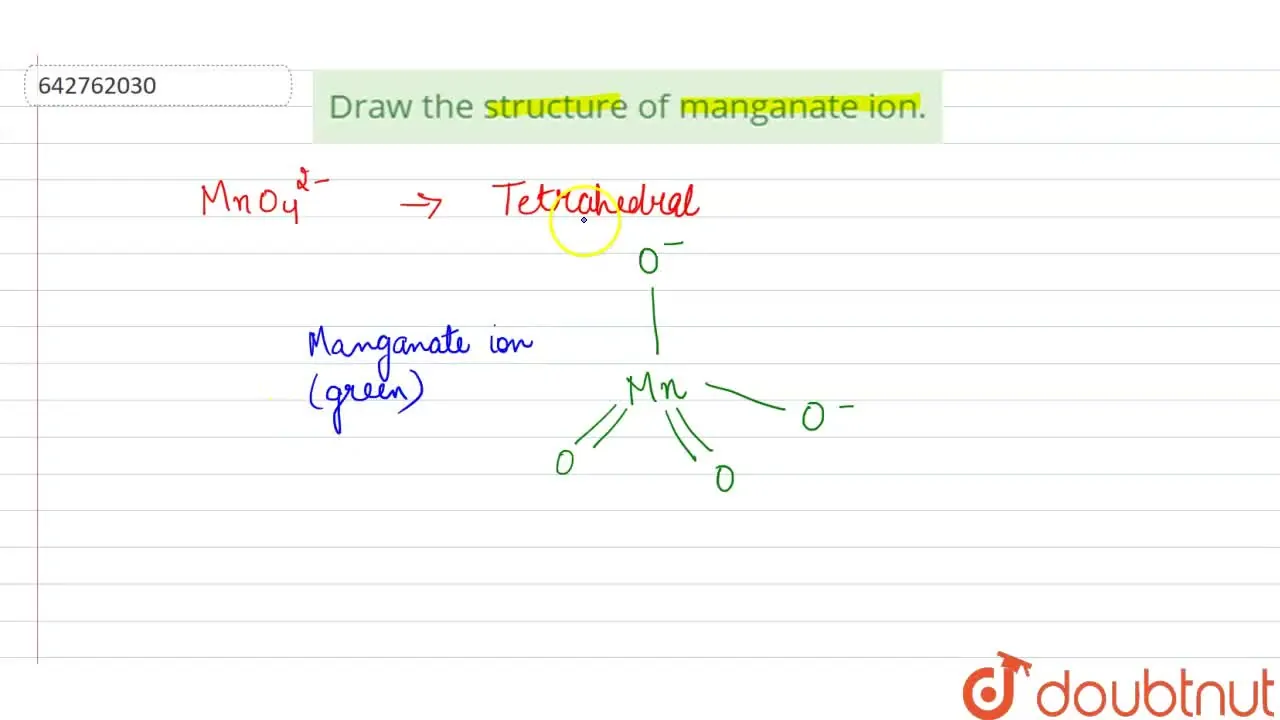 Punjabi Draw The Structure Of Manganate Ion 3606